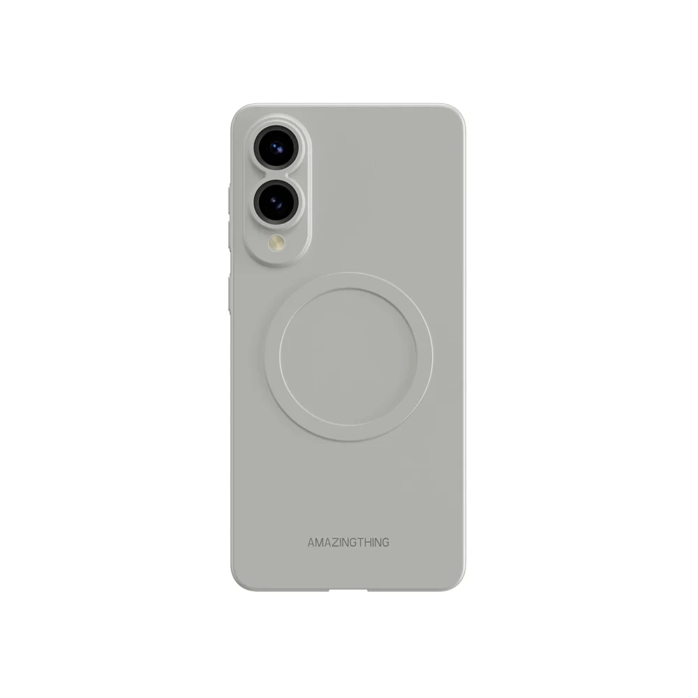 AmazingThing Minimal Air Case with Magnetic Ring for Samsung Galaxy S25 Edge - Grayeng