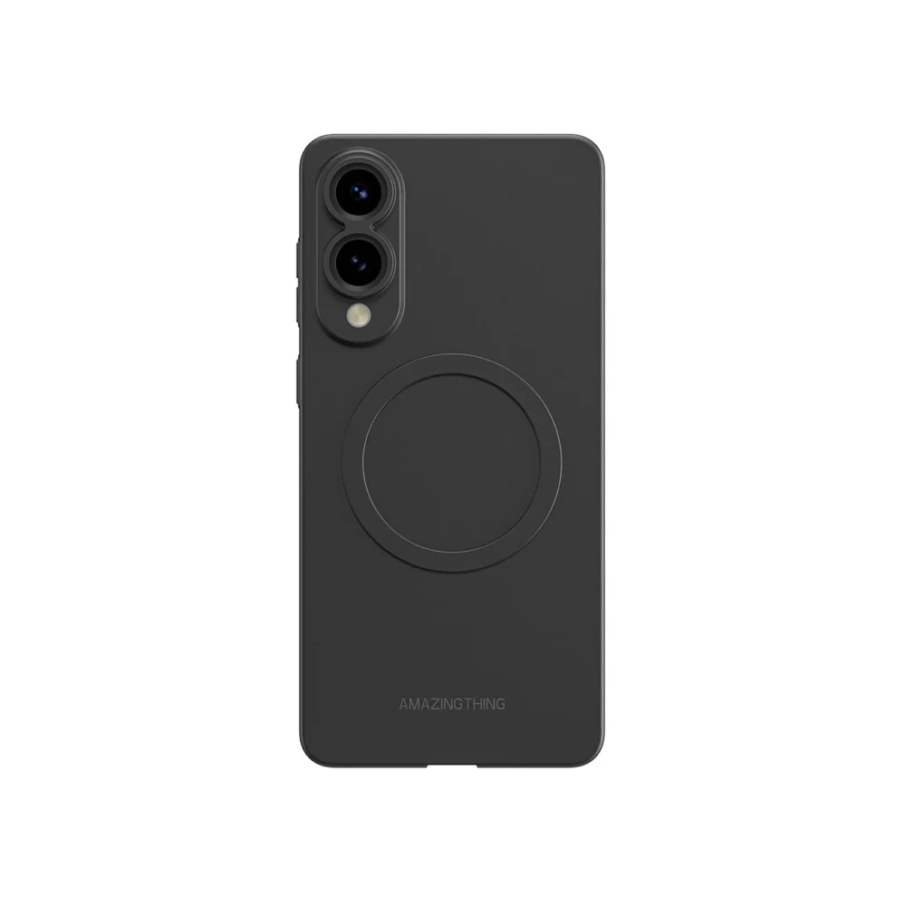 AmazingThing Minimal Air Case with Magnetic Ring for Samsung Galaxy S25 Edge - Blackeng