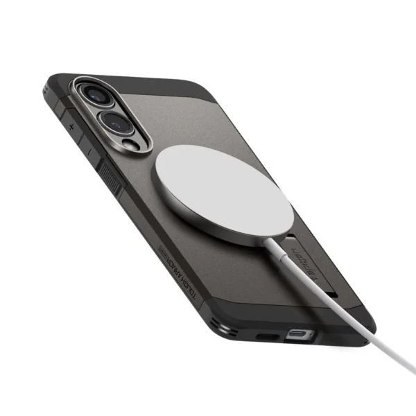 Spigen Tough Armor MagSafe Case for Samsung Galaxy S25 Edge - Gray/Blackeng