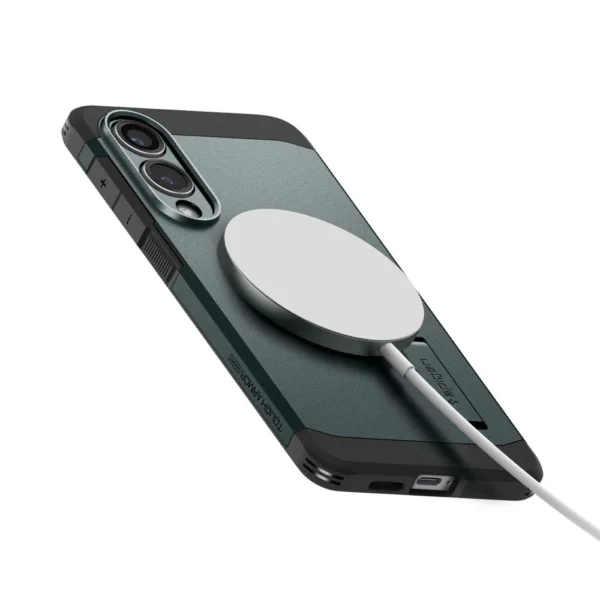 Spigen Tough Armor MagSafe Case for Samsung Galaxy S25 Edge - Green/Blackeng