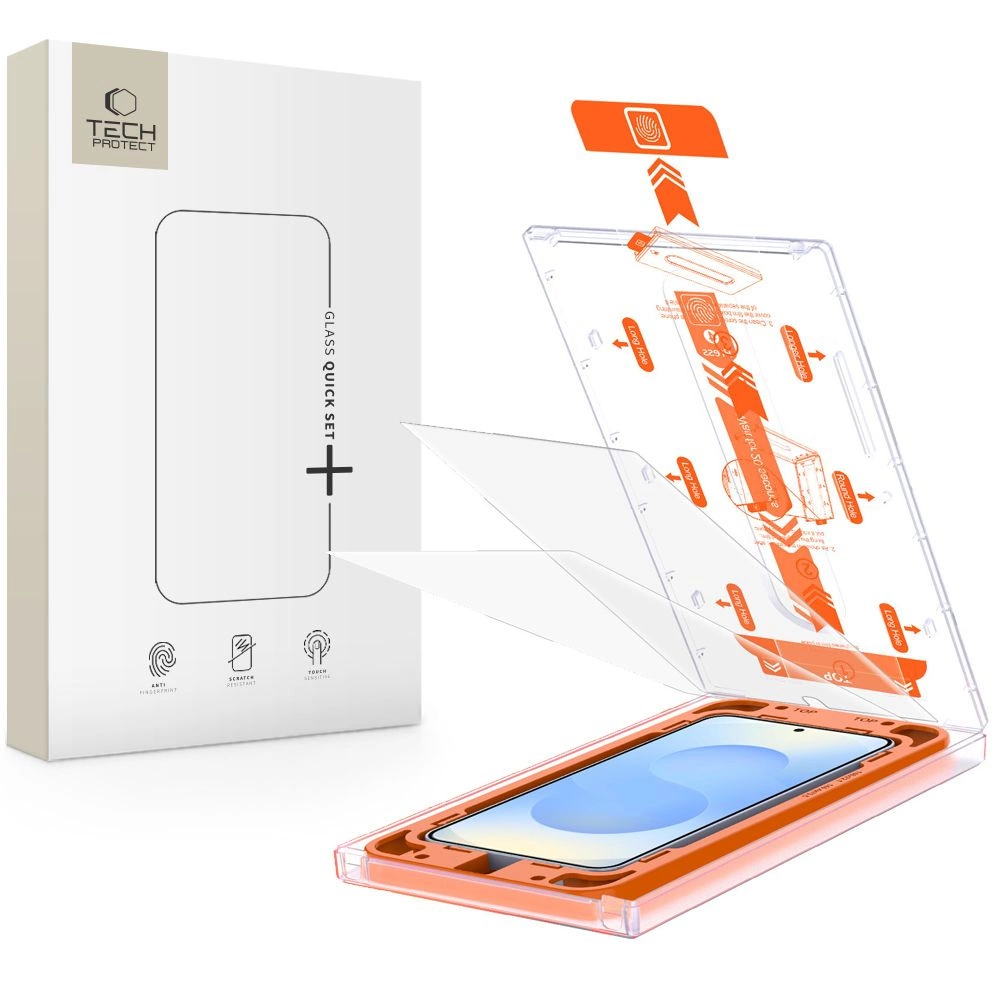 Tech-Protect Quick Set+ Tempered Glass for Samsung Galaxy S25 - Transparenteng