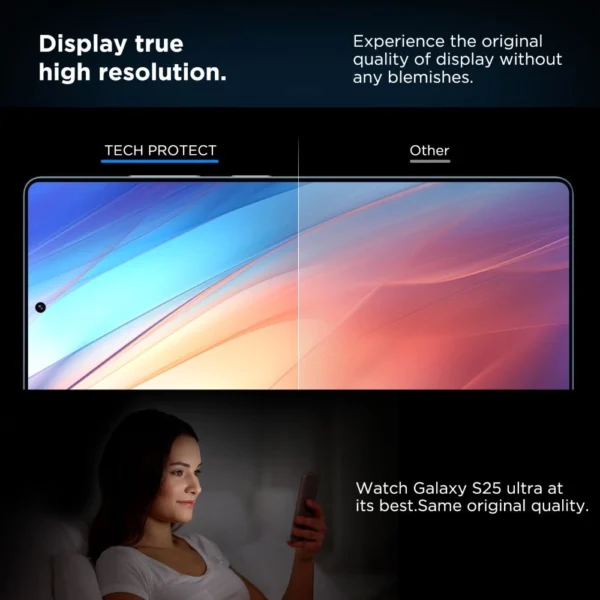 Tech-Protect Quick Set+ Tempered Glass for Samsung Galaxy S25 Ultra - Transparenteng