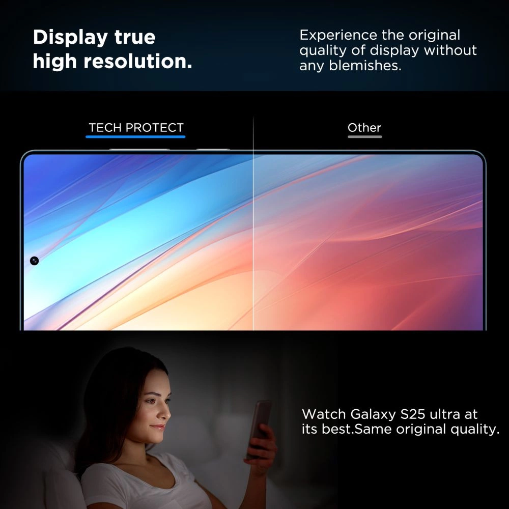 Tech-Protect Quick Set+ Tempered Glass for Samsung Galaxy S25 Ultra - Transparenteng