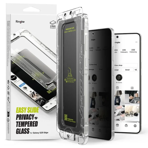 Ringke Easy Slide 2-pack Privacy Glass for Samsung Galaxy S25 Edgeeng