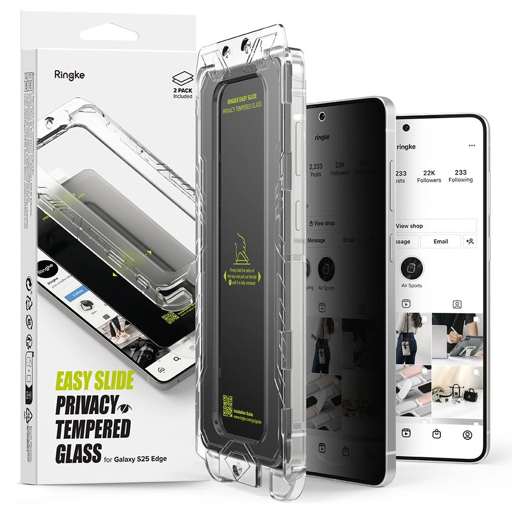 Ringke Easy Slide 2-pack Privacy Glass for Samsung Galaxy S25 Edgeeng