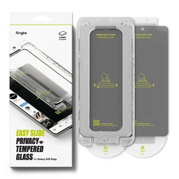Ringke Easy Slide 2-pack Privacy Glass for Samsung Galaxy S25 Edgeeng