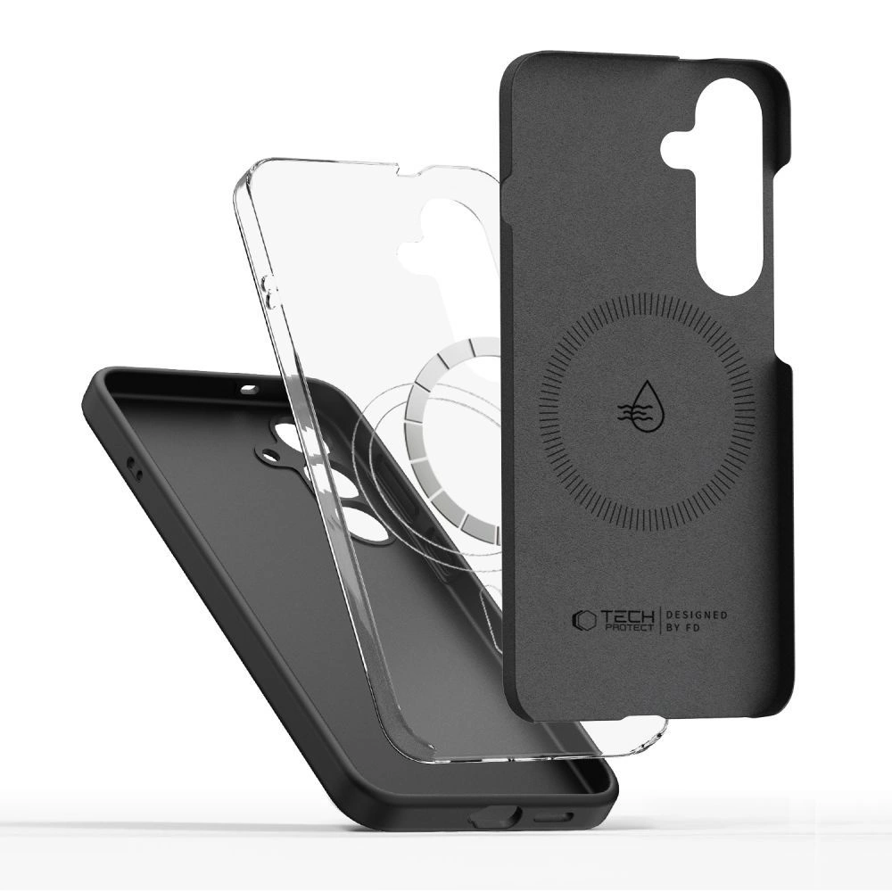 Tech-Protect Liquid Silicone MagSafe case for Samsung Galaxy S25 Edge - blackeng