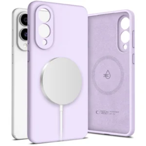 Tech-Protect Liquid Silicone MagSafe Case for Samsung Galaxy S25 Edge - Purpleeng