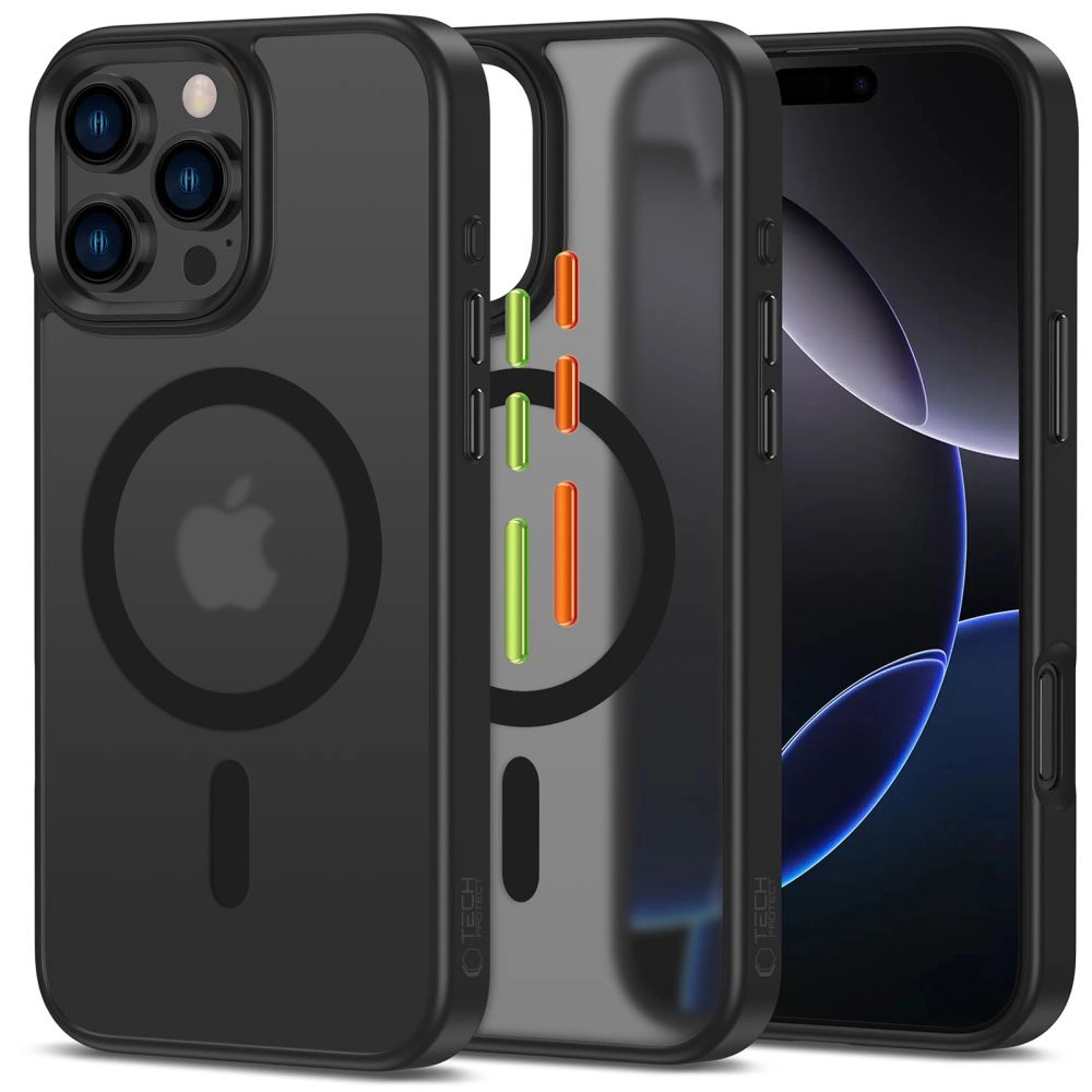 Tech-Protect MagMat Magsafe 3-set iPhone 16 Pro Max Case - Matte Blackeng