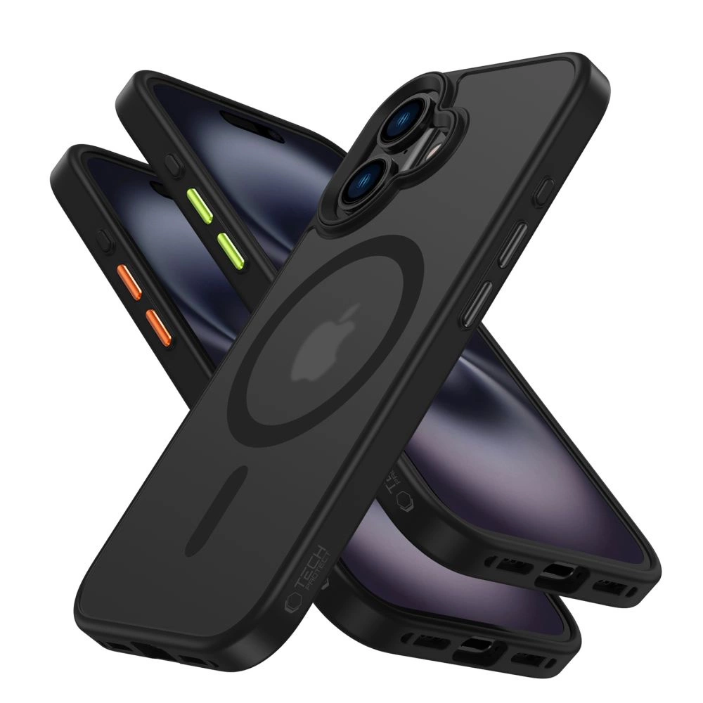 Tech-Protect MagMat Magsafe 3-set iPhone 16 Case - Matte Blackeng