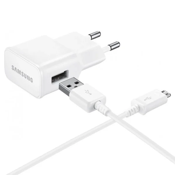 Samsung EP-TA50EWE 8W USB-A Wall Charger with MicroUSB Cable ECB-DU4AWE (Bulk - Replacement Packaging) - Whiteeng