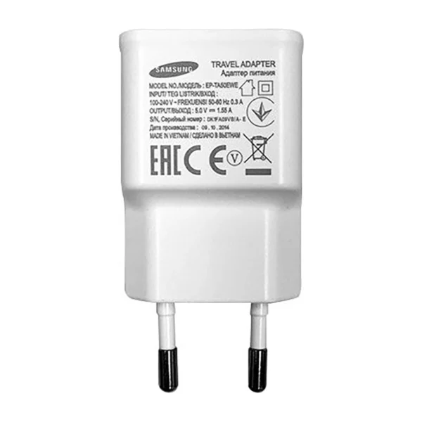 Samsung EP-TA50EWE 8W USB-A Wall Charger with MicroUSB Cable ECB-DU4AWE (Bulk - Replacement Packaging) - Whiteeng
