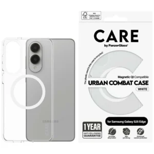 CARE by PanzerGlass Flagship Urban Combat White QI Case for Samsung Galaxy S25 Edge - Transparenteng