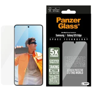 PanzerGlass Ultra-Wide Fit Ceramic Glass for Samsung Galaxy S25 Edge - Cleareng