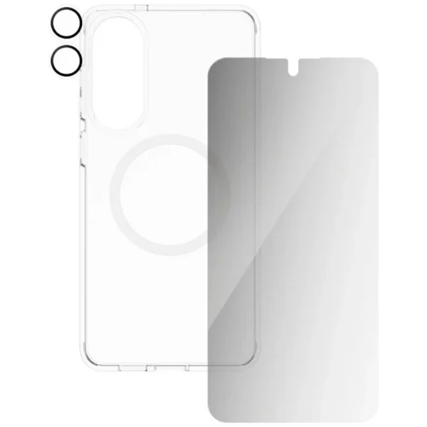 CARE by PanzerGlass Flagship 3in1 Case + Privacy Glass + Lens for Samsung Galaxy S25 Edge - transparenteng