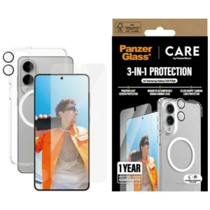 CARE by PanzerGlass Flagship 3in1 Case+Glass+Lens for Samsung Galaxy S25 Edge - transparenteng