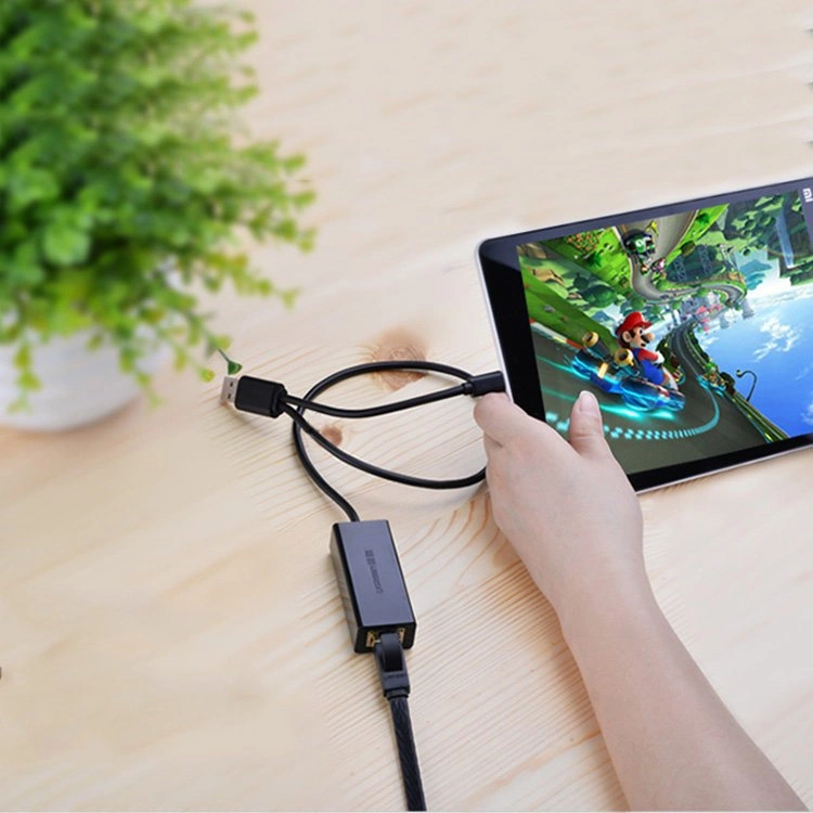 Ugreen external network card RJ45 - USB 2.0 100 Mbps Ethernet black (CR110 20254)eng