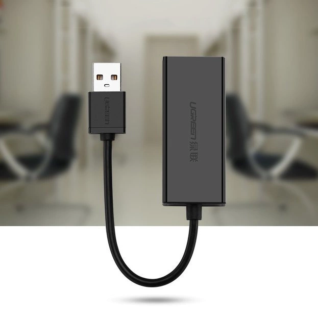 Ugreen external network card RJ45 - USB 2.0 100 Mbps Ethernet black (CR110 20254)eng