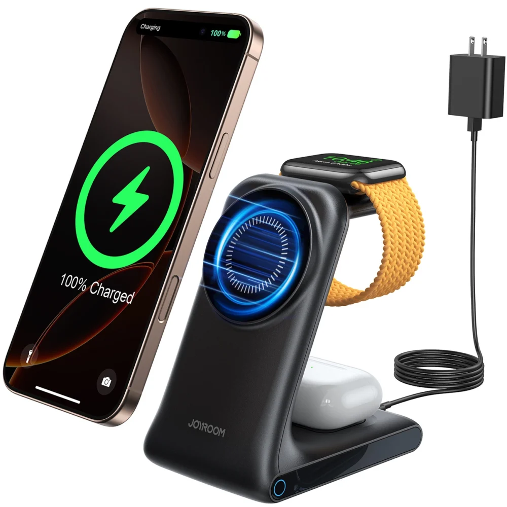 Joyroom JR-W15 Wireless Charger 3 in 1 Charging Station with MagSafe - Blackeng