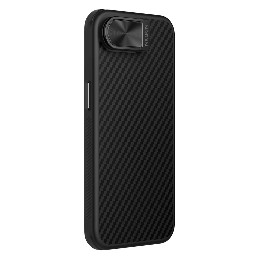 Etui Nillkin CarboProp Magnetic z osłoną na aparat i podstawką na iPhone 16e - czarnepol
