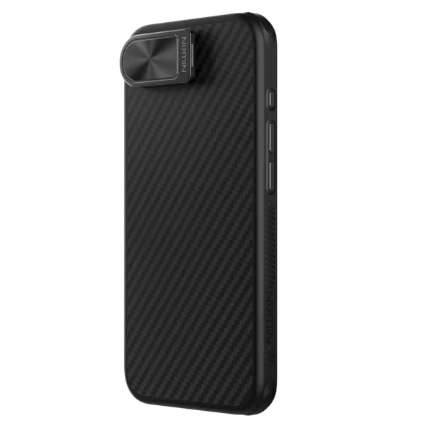 Etui Nillkin CarboProp Magnetic z osłoną na aparat i podstawką na iPhone 16e - czarnepol