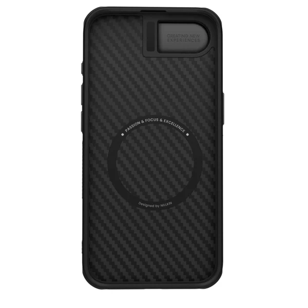 Etui Nillkin CarboProp Magnetic z osłoną na aparat i podstawką na iPhone 16e - czarnepol