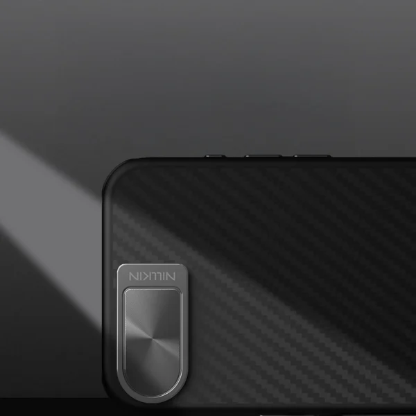 Etui Nillkin CarboProp Magnetic z osłoną na aparat i podstawką na iPhone 16e - czarnepol