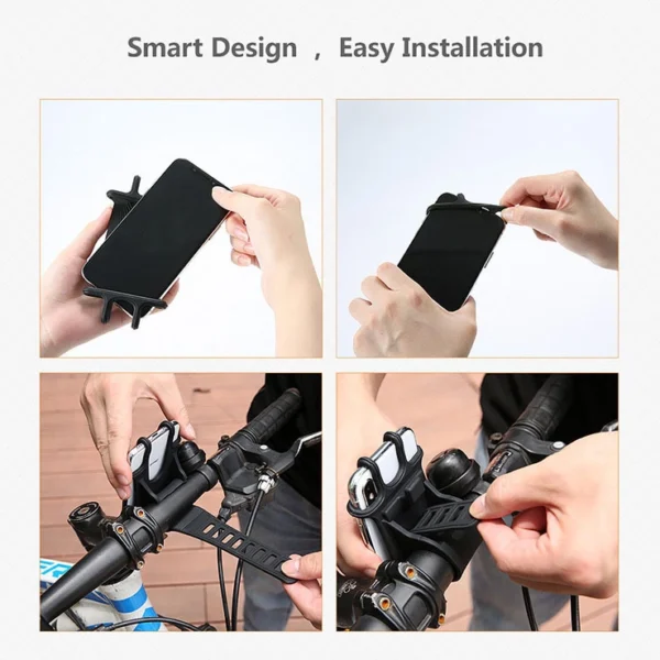 Silicone bicycle phone holder - blackeng