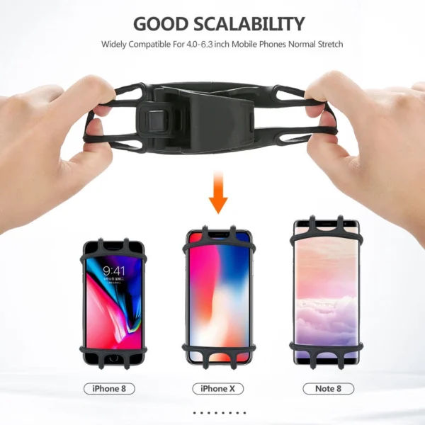 Silicone bicycle phone holder - blackeng