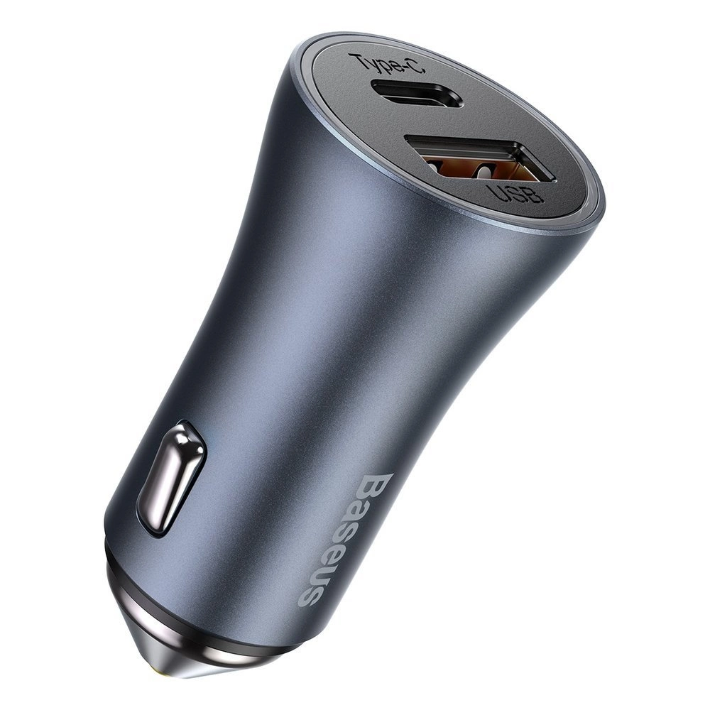Baseus Golden Contactor Pro fast car charger USB Type C / USB 40 W Power Delivery 3.0 Quick Charge 4+ SCP FCP AFC + USB Type C cable - Lightning gray (TZCCJD-B0G)eng