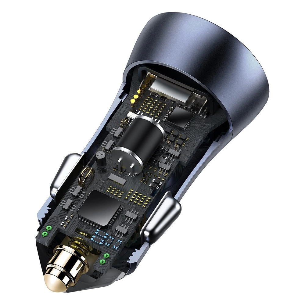 Baseus Golden Contactor Pro fast car charger USB Type C / USB 40 W Power Delivery 3.0 Quick Charge 4+ SCP FCP AFC + USB Type C cable - Lightning gray (TZCCJD-B0G)eng
