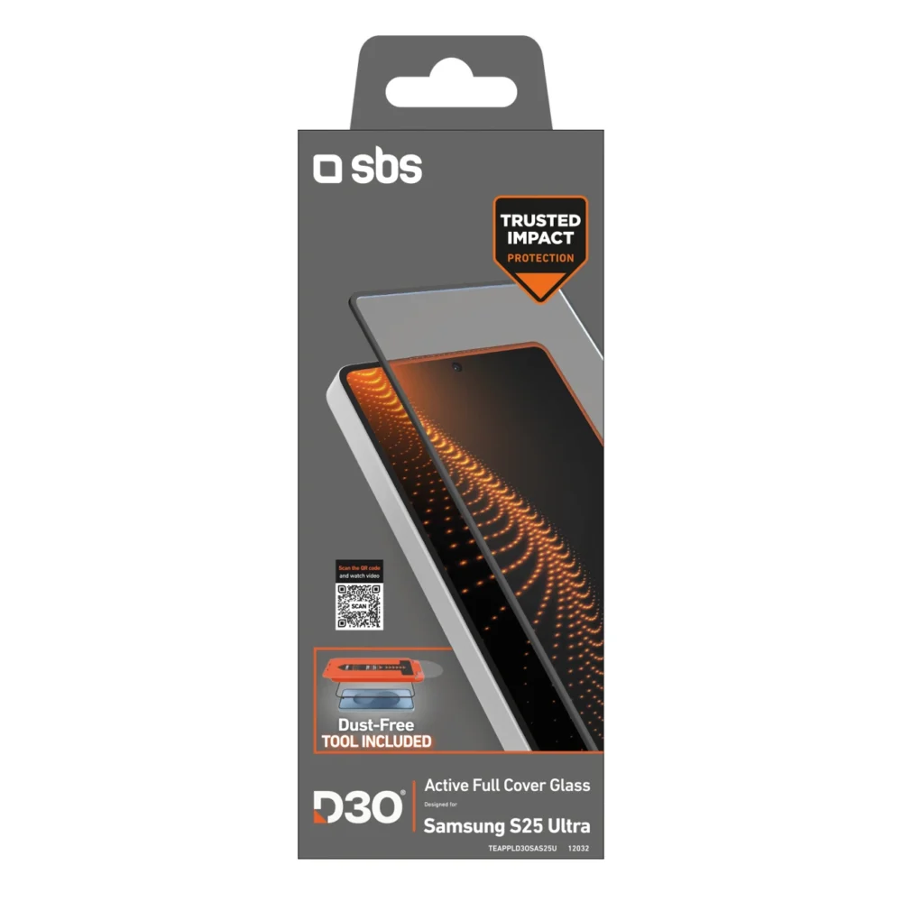 SBS tempered glass with D3O technology with applicator for Samsung Galaxy S25 Ultraeng