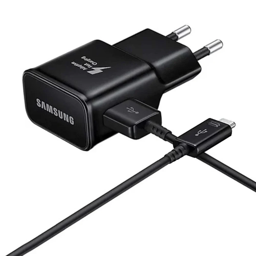 Samsung EP-TA200EBE USB-A 15W wall charger with EP-DR140ABE USB-A - USB-C cable (OOB Bulk - replacement packaging) - blackeng