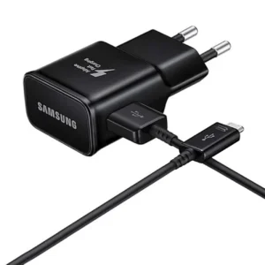 Samsung EP-TA200EBE USB-A 15W wall charger with EP-DR140ABE USB-A - USB-C cable (OOB Bulk - replacement packaging) - blackeng