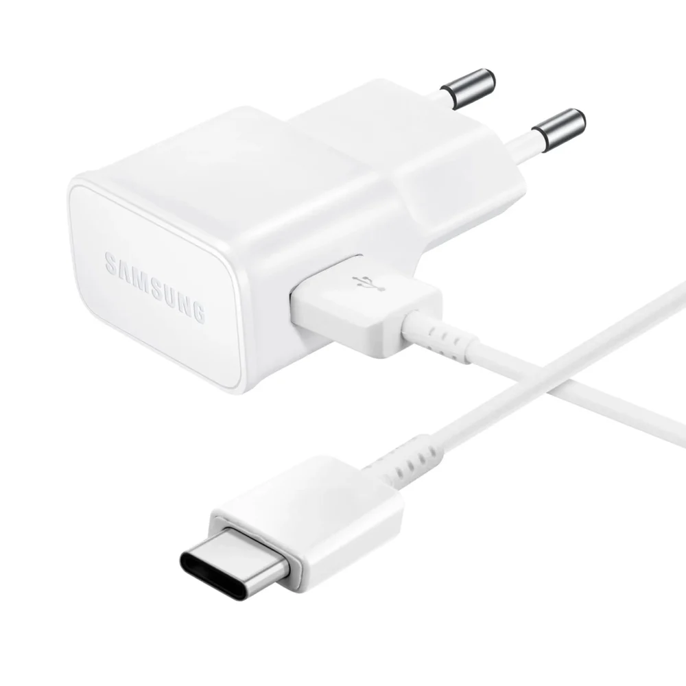 Samsung EP-TA200EWE USB-A 15W wall charger with EP-DR140AWE USB-A - USB-C cable (OOB Bulk - replacement packaging) - whiteeng