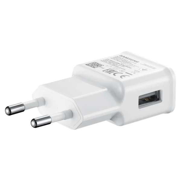 Samsung EP-TA200EWE USB-A 15W wall charger with EP-DR140AWE USB-A - USB-C cable (OOB Bulk - replacement packaging) - whiteeng