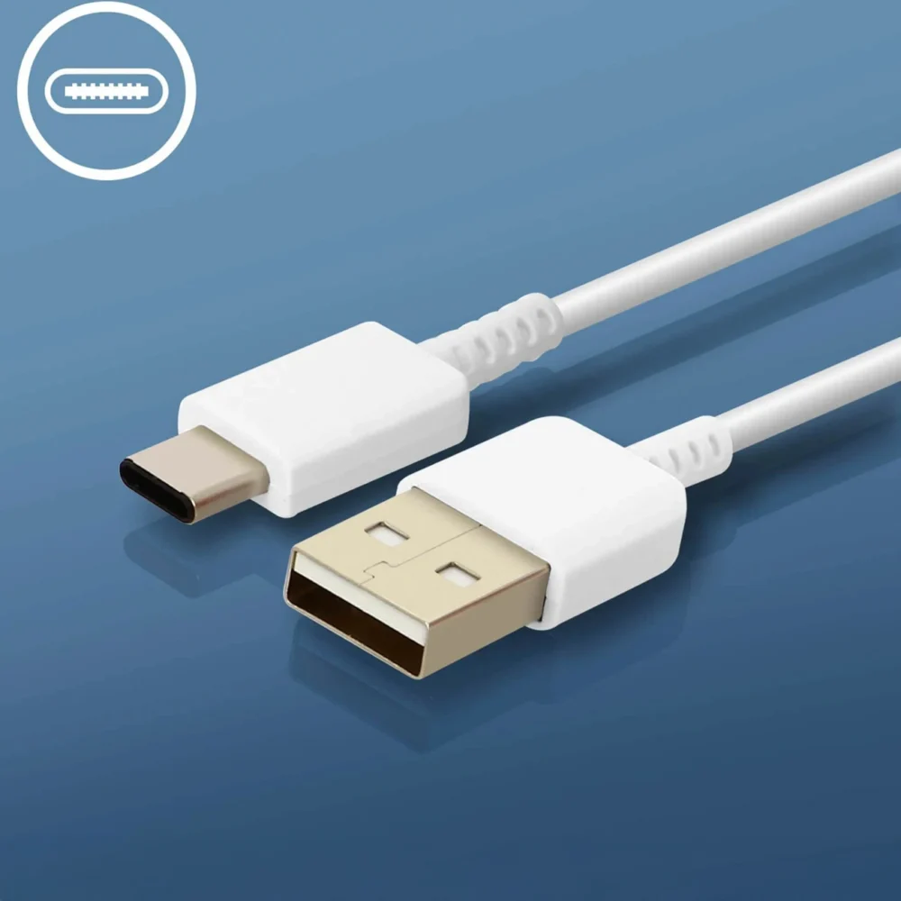Samsung EP-TA200EWE USB-A 15W wall charger with EP-DR140AWE USB-A - USB-C cable (OOB Bulk - replacement packaging) - whiteeng