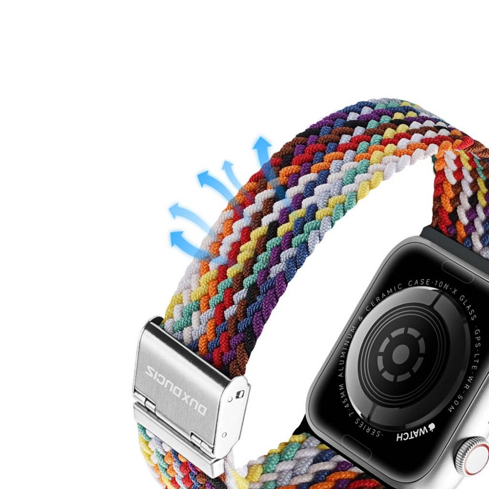 DUX DUCIS strap MIXTURE II stretchable braided for Apple Watch 38 / 40 / 41 mm rainbow