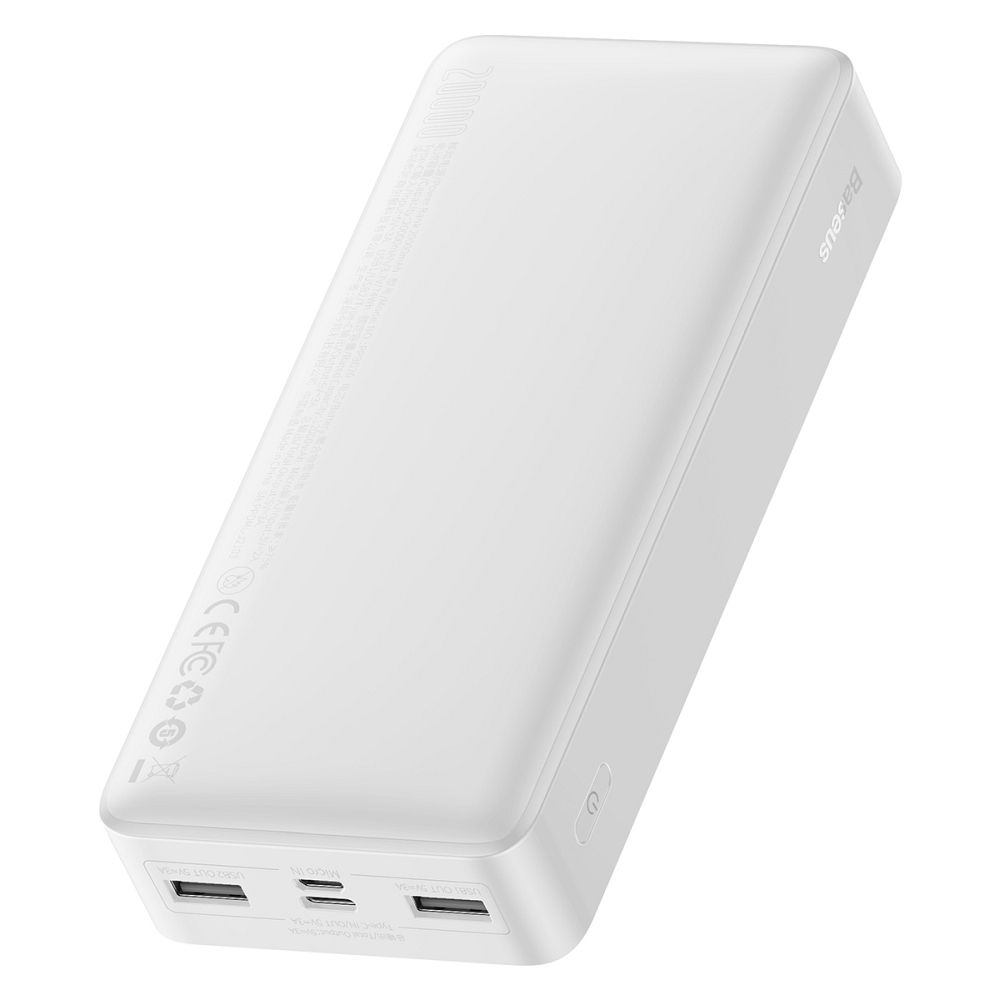 BASEUS powerbank 20000 mAh + cable USB A do Micro USB PD QC3.0 3A 15W PPBD050102 white
