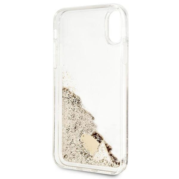 GUESS case for IPHONE X / XS GUOHCPXGLHFLGO (Charms 2 Liquid Glitter) gold