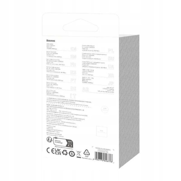 BASEUS cable USB A to Lightning 2,4A Coolplay CAKW000502 2 m white