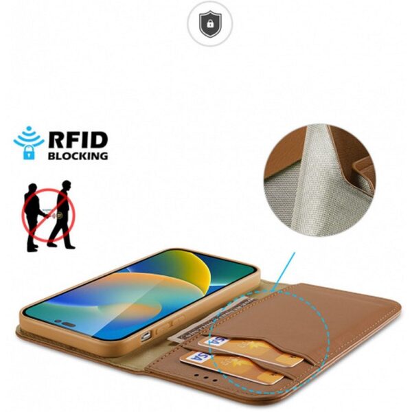 DUX DUCIS wallet case HIVO for IPHONE 15 Pro Max brown