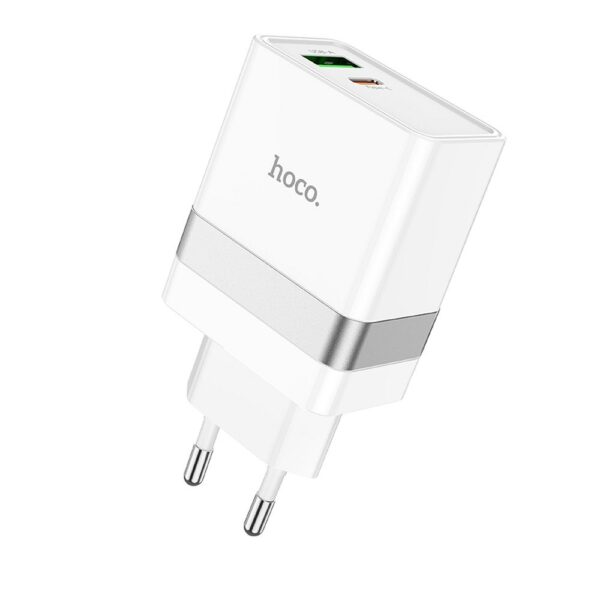 HOCO travel charger USB A + Typ C PD QC3.0 3A 30W N21 white