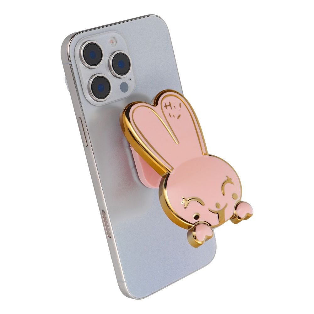 Phone stand RABBIT - stick-on - pink