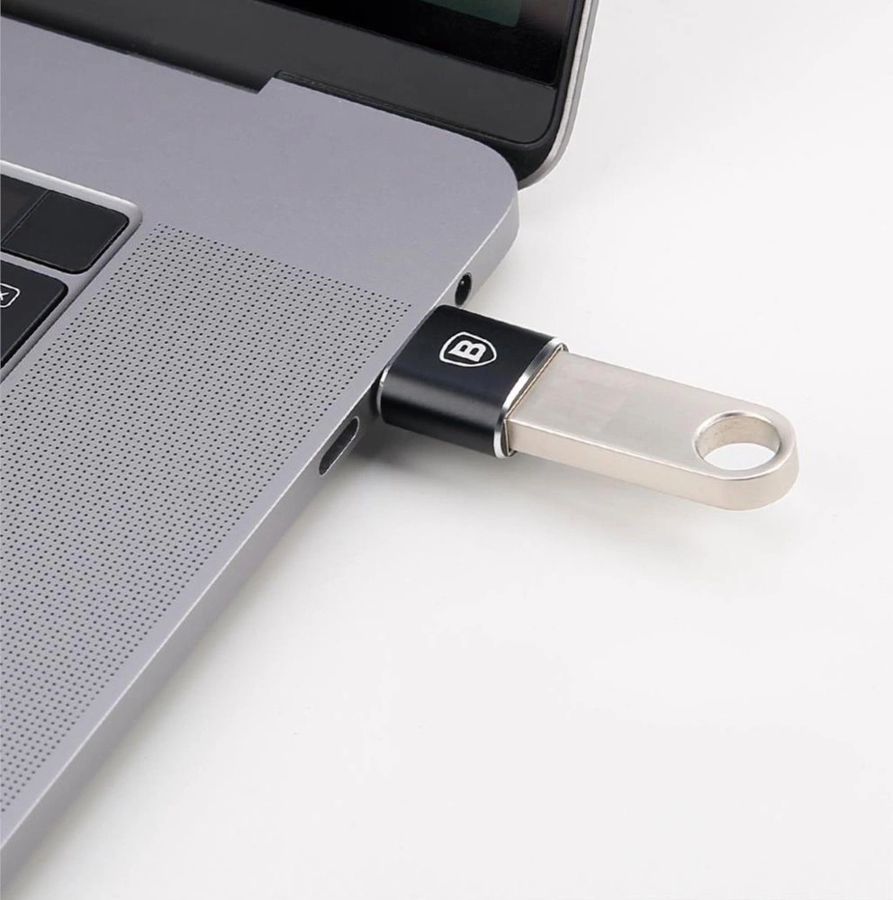 Baseus Mini USB-A to USB-C OTG adapter - blackeng