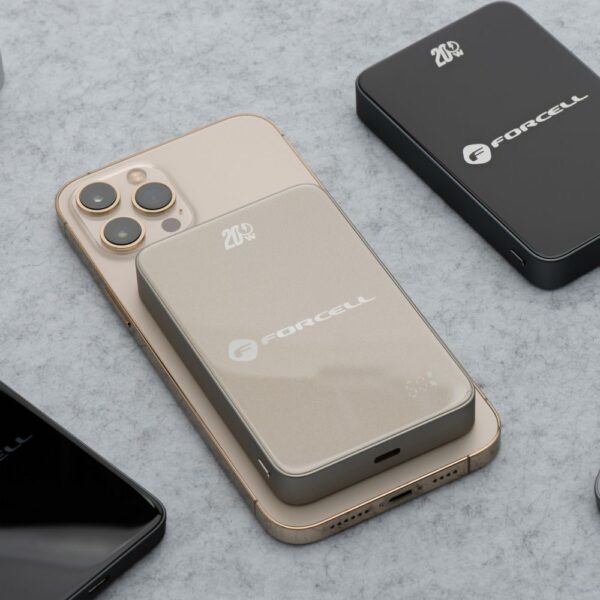 FORCELL F-ENERGY F10K8 Super Slim powerbank compatible with MagSafe PD3.0 QC4.0 15W 10000 mAh titanium dessert