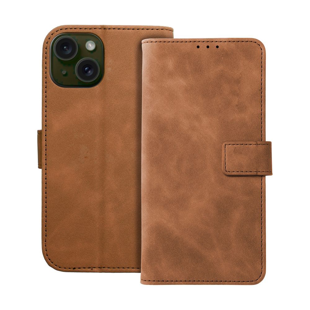 2742ca3eac4390472b16616427f950ee TENDER Book Case for IPHONE 15 brown