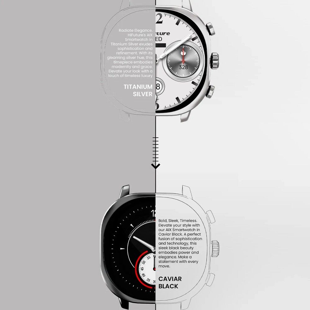 HIFUTURE stainless steel smartwatch with artificial intelligence AIX (OLED) (CORNING GLASS) silver