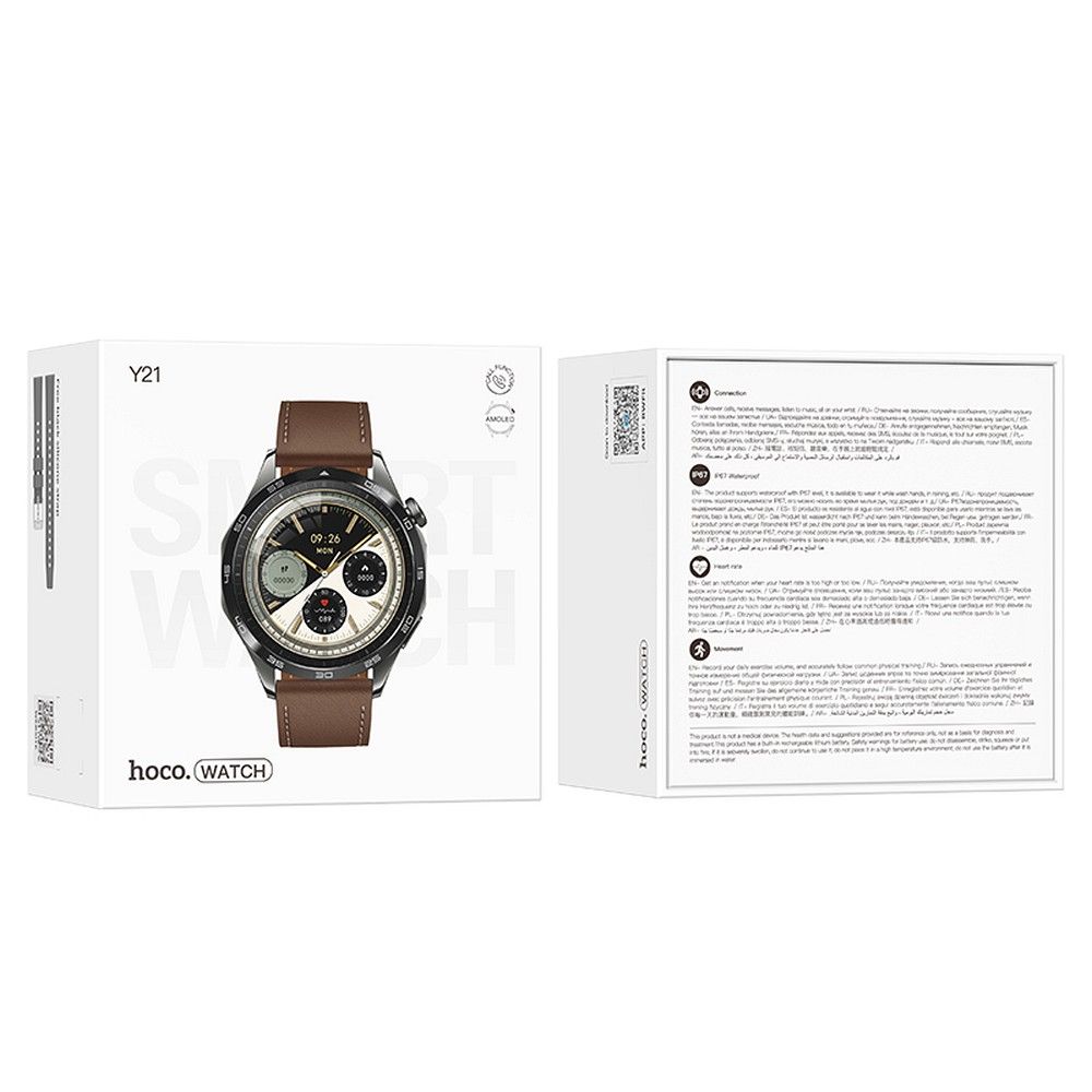 EOL HOCO smartwatch with call function AMOLED Y21 silver