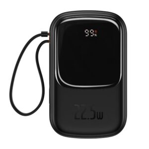 BASEUS powerbank 20 000 mAh with built-in cable + cable USB A to Type C PD QC3.0 3A 22,5W PPQD060301 black